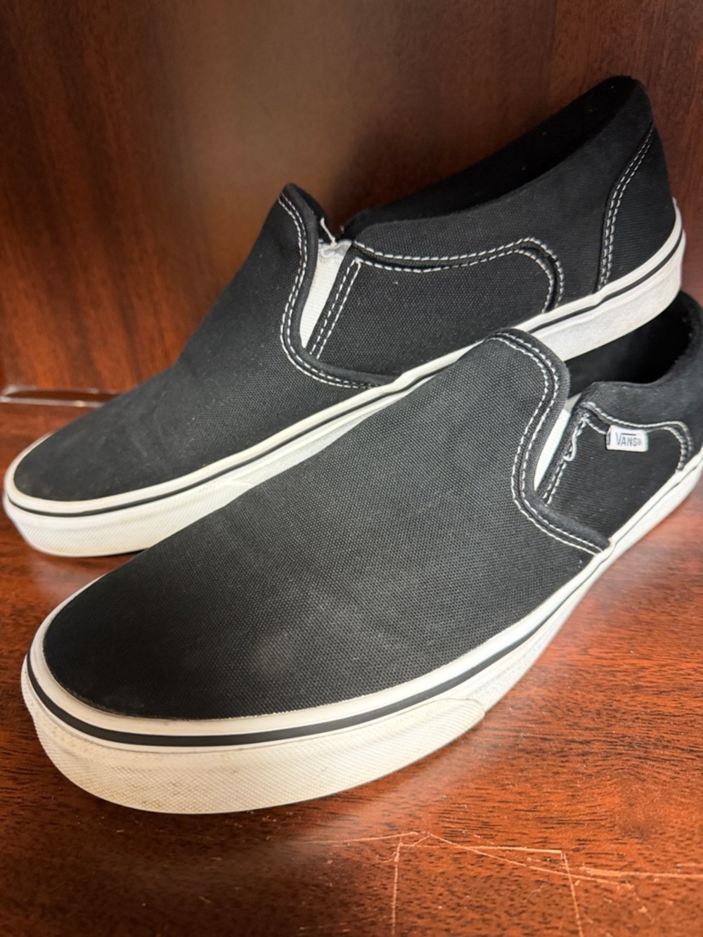 Vans Black Canvas Slip-On Loafers Men’s Size 12